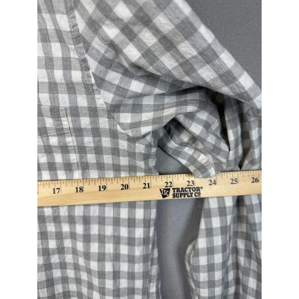 J. Crew Slim‎ Untucked Button Down Organic Cotton Stretch Gingham Mens XL Preppy